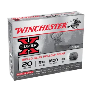 WINCHESTER AMMO Super-X 20Ga Foster Slug Shotgun Shells (X20RSM5VP)