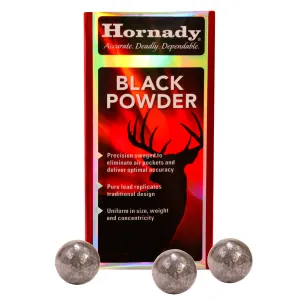 HORNADY 54 Cal 530 Dia Lead Round Ball Black Powder Bullets (6100)