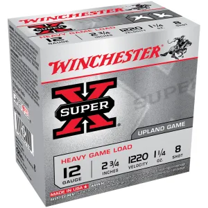 WINCHESTER Super-X 12ga 2.75in 8-Shot Heavy Game 25rd Box Shotgun Shells (XU12SP8)