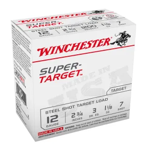 WINCHESTER Super Target 12Ga 2.75in  25rd 1-1/8oz #7 Steel Shotshells (TRGT12S7)