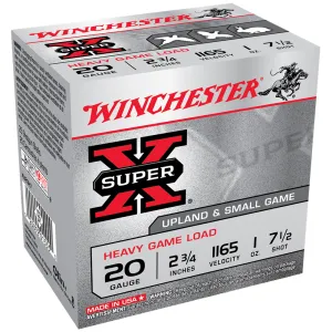 WINCHESTER Super-X 20Ga 2.75in 1oz 7.5-Shot 25rd Box Shotgun Shells (XU20H7)