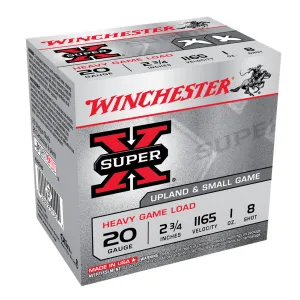 WINCHESTER Super-X 20Ga 1oz 2.75in #8 Lead Shot 25rd Box Shotshell (XU20H8)