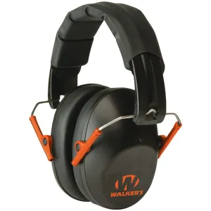 Walkers Game Passive Black and Orange Folding Earmuffs (GWP-FPM1-BKO)