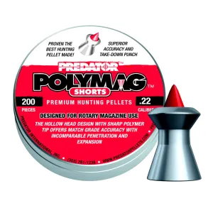 PREDATOR INTERNATIONAL Predator Polymag .22 Caliber 200ct Short Pellets (1011-01-200)