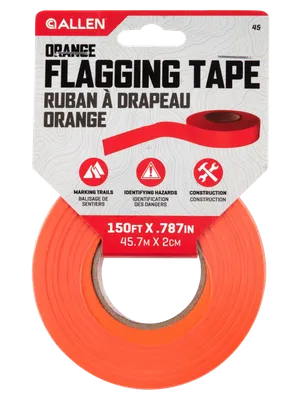 Allen Flagging Tape Orange Polyester 150  Roll Long 3-Pack