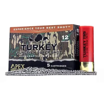 Apex Ammunition Turkey TSS 12 GA-3 #9/10 Duplex Shot 2.25 oz 5-Rounds