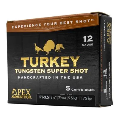 Apex Ammunition Turkey TSS 12 GA-3.5 #9 Shot 2.5 oz 5-Rounds