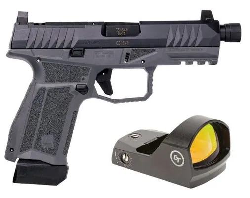 Arex Delta X Tactical Gray 9mm 4.6 Threaded Barrel 19-Rounds w/ Crimson Trace Red Dot