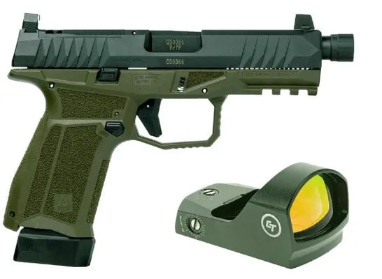Arex Delta X Tactical OD Green 9mm 4.6 Threaded Barrel 19-Rounds w/ Crimson Trace Red Dot