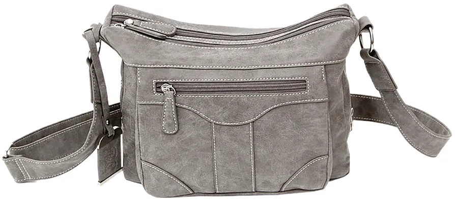 Bulldog Cross Body w/Holster Gray Suede
