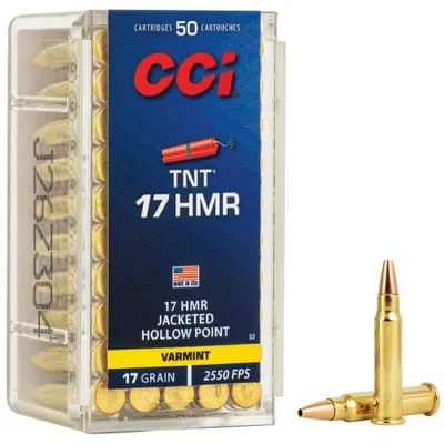 CCI Ammunition Varmint TNT Brass .17 HMR 17-Grain 50-Rounds JHP