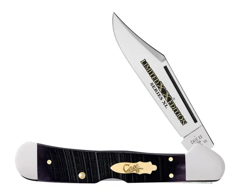Case XX CopperLock XX Series Purple Sawcut Jig Bone Folding 3.9 Plain Edge Tru-Sharp SS Blade