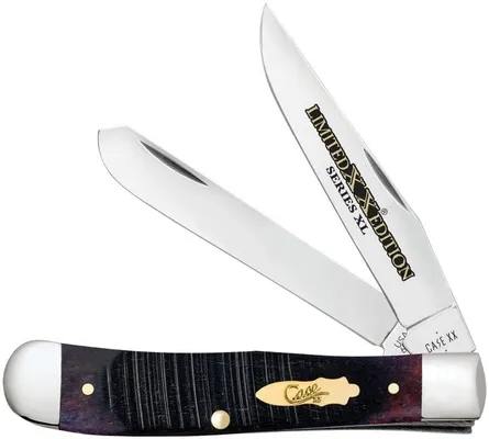 Case XX Series Trapper Purple Sawcut Jig Bone 2-Blade Folding Knife