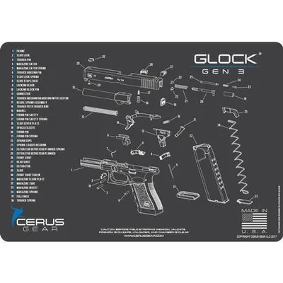 Cerus Gear ProMat Gray 12x17 with Glock Gen3