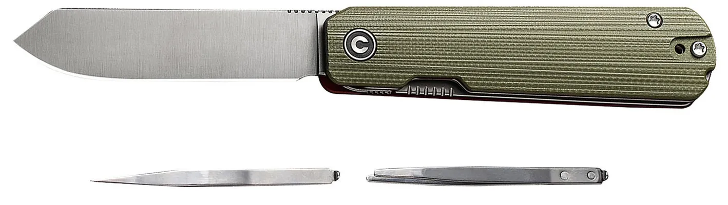 Civivi Knives Sendy Green 2.83 Flipper Spey Point Satin Nitro-V Blade