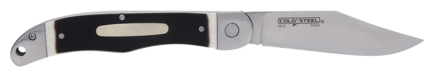 Cold Steel Ranch Boss II Folding Clip Point 4 Plain Edge Satin Polished Faux Sawed Bone