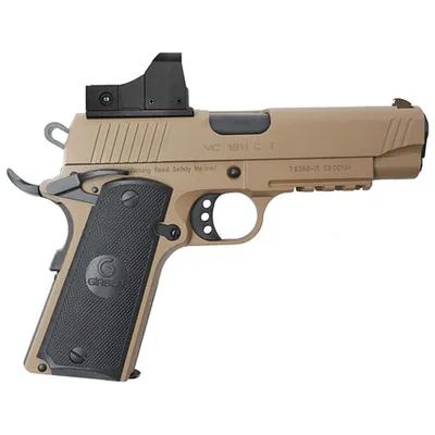 EAA Corp Girsan Mc1911c Commander Optic Flat Dark Earth 9mm 4.4 Barrel 9-Rounds