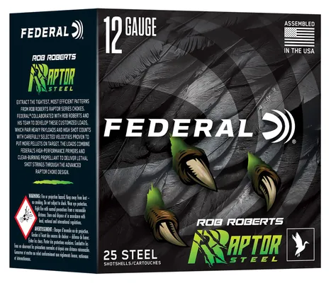 Federal Rob Roberts Raptor 12 GA-3 #4 Steel Shot 25-Rounds