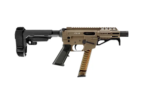 Freedom Ordnance FX9P Flat Dark Earth 9mm 4 Barrel 31-Rounds w/ SB Tactical SBA3 Brace
