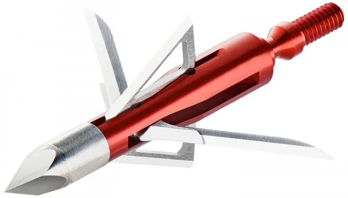 GSM Bloodsport Nitefall Rear-Deploying Hybrid Mechanical Chisel Tip Red 100 Grain