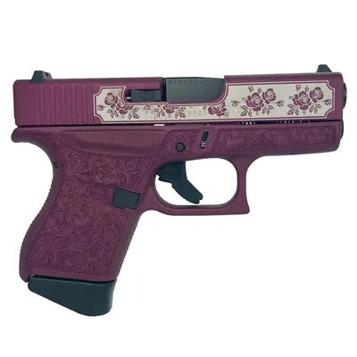 Glock 43 Gen 4 Black Cherry Roses vs Paisley 9mm 3.4 Barrel 6-Rounds
