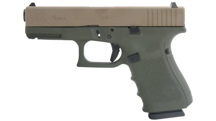 Glock 19 Gen 4 OD Green / Flat Dark Earth 9mm 4.4 Barrel 15-Rounds