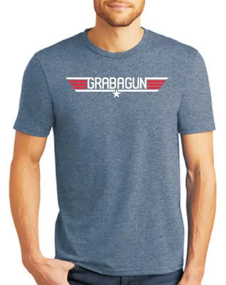 GrabAGun Tri-Blend T-Shirt Top Gun Blue Medium