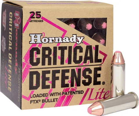 Hornady Critical Defense Lite Nickel Plated Brass 9mm 100 Grain 25-Rounds FTX