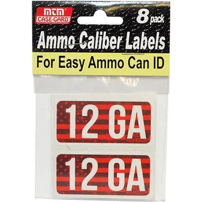 MTM Ammo Caliber Label 12 GA 2.25x1.08 8-Pack