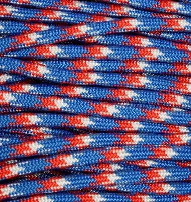 Mero Outdoor Group 550 Paracord Red / White / Blue 100  550LB