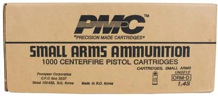 PMC Ammunition Bronze .380 ACP 90 Grain 1000-Rounds Bulk FMJ