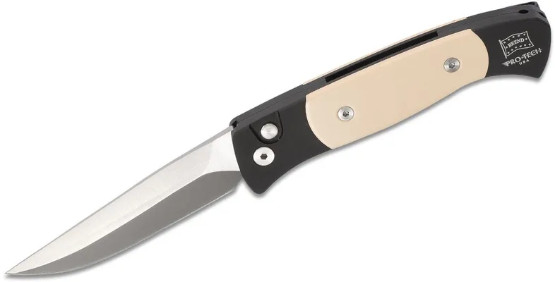 ProTech Knives Brend 2 Ivory Automatic Knife - 2.9 Plain Clip Point Blade