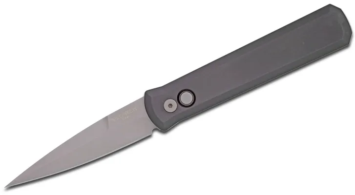 ProTech Knives Godfather Automatic Knife - 4 Plain Black Spear Point Blade
