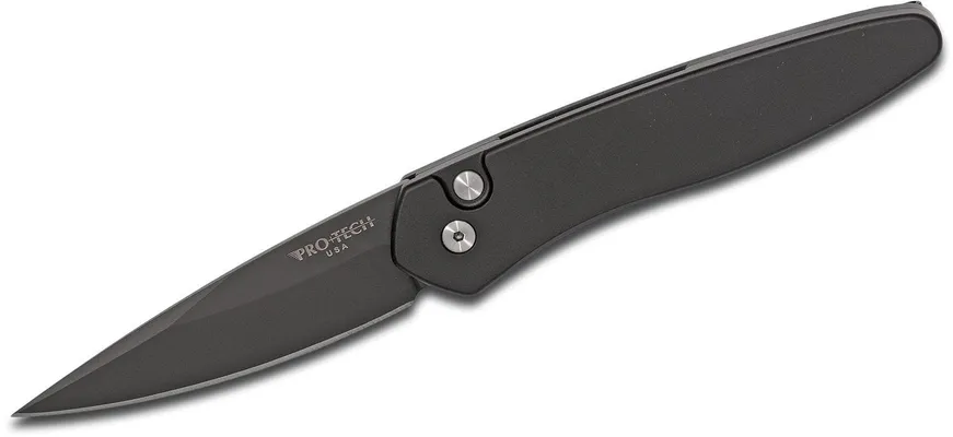 ProTech Knives Newport Automatic Knife - 3 Plain Black Spear Point Blade