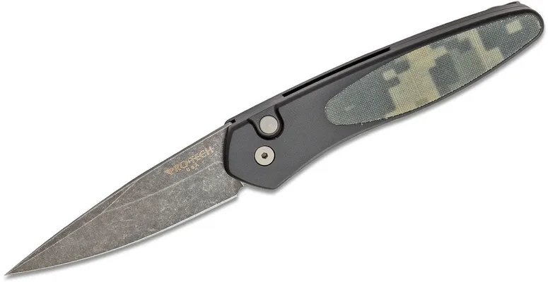 ProTech Knives Newport Camo Automatic Knife - 3 Plain Spear Point Blade