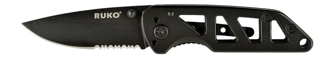 Ruko Knives Ti-Tactical Drop Point Folding 2.5 Part Serrated 440A Blade