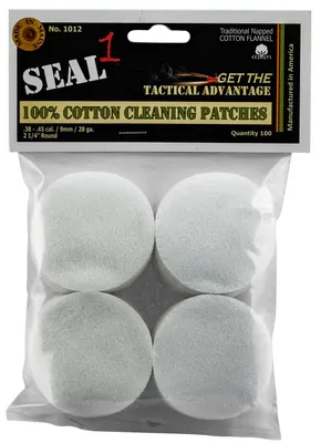 Seal 1 Cleaning Patches White .45 Caliber 100 Per Package