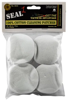 Seal 1 Cleaning Patches White .58 Caliber 100 Per Pack