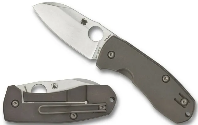Spyderco Techno 2 SL/PL Titanium 2.46 Plain Stonewash Blade