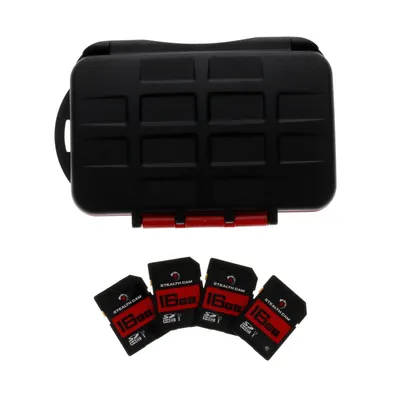 Stealth Cam SD Card Black / Red 16GB 4-Pack