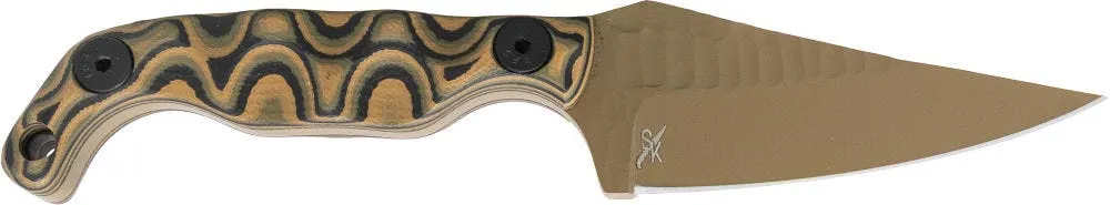 Stroup Knives Mini1 Camo Flat Dark Earth Fixed Blade 3 Plain Edge 1095 Carbon Blade