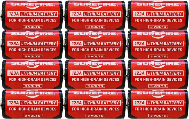 Surefire 123A Batteries Red 12-Pack in Clamshell