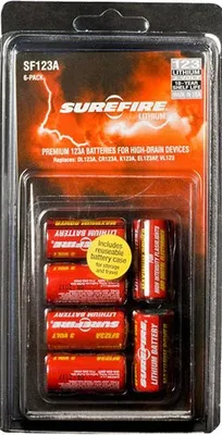 Surefire 123A Batteries Red 6-Pack in Clamshell