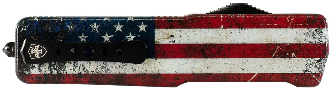 Templar Knife Premium LW US Flag Slim 3.25 OTF Drop Point Stonewashed D2 Blade