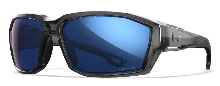 Wiley X Alpine Captivate Gray Crystal Grey Blue Mirror Lens M/L
