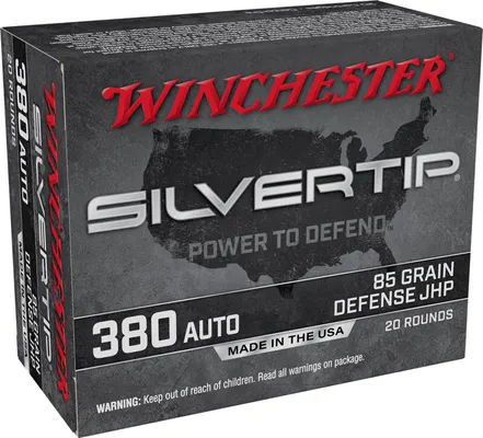 Winchester Silvertip .380 Ammo Brass 85-Grain 20-Rounds SJHP