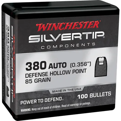 Winchester Silvertip Nickel Plated Brass .380 ACP 85 Grain 100-Rounds JHP