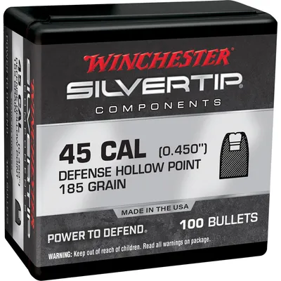 Winchester Silvertip Nickel Plated Brass .45 ACP 185 Grain 100-Rounds JHP