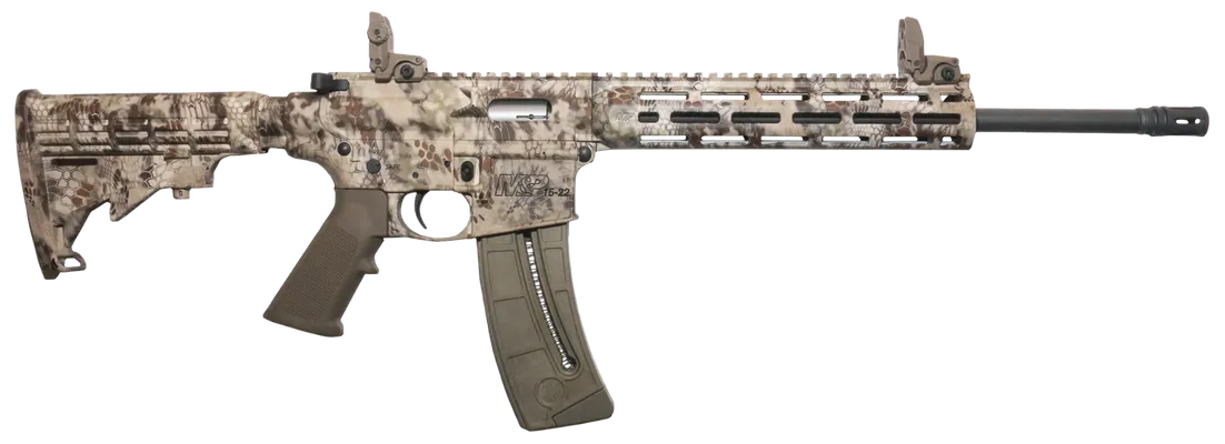 Smith and Wesson M&P 15-22 Kryptek Highlander Camo .22 LR 16 Barrel 25-Rounds