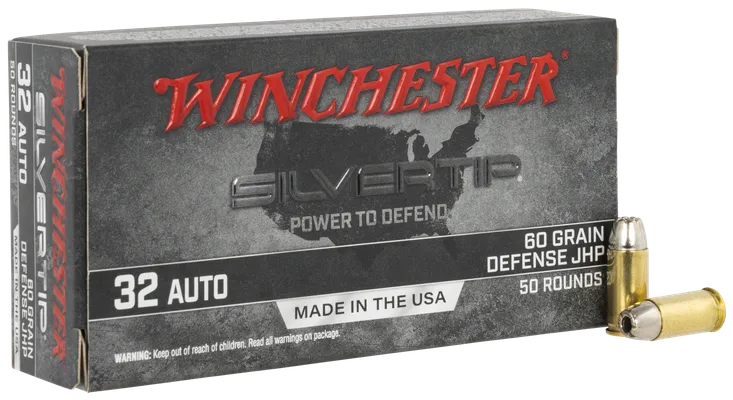 Winchester Silvertip Brass .32 ACP 60-Grain 50-Rounds JHP